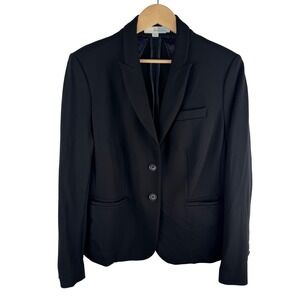 Boden Black Shawl Collar Blazer Jacket Womens UK 16 US 12R Stretch Two Button